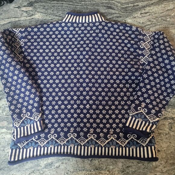 Icelandic Design M Quarter Zip‎ BLUE 100% Cotton Sweater - Picture 3 of 3